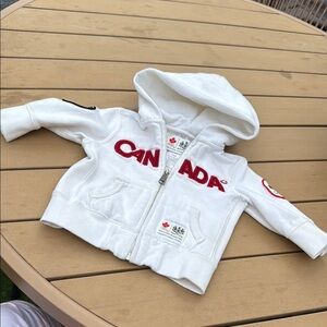 0/6m The Hudson’s Bay Cogender Neutral zip up hoodie official White Canada